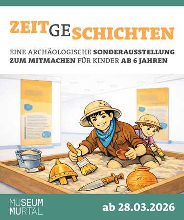 Kinderausstellungsplakat „ZeitGeSchichten“ © AKF
