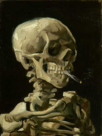 Vincent van Gogh, Kopf eines Skeletts mit brennender Zigarette, 1886 Van Gogh Museum © VvGogh Foundation
