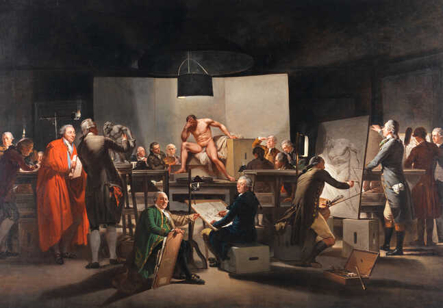 Martin Ferdinand Quadal, Der Aktsaal der Wiener Akademie im St. Anna-Gebäude, 1787 © Gemäldegalerie der Akademie der bildenden Künste Wien
